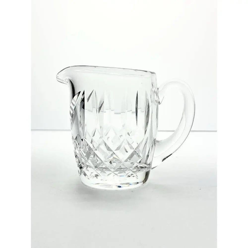 Waterford “Lismore” Crystal Creamer 3 3/4” 6oz & Open Sugar Bowl 4” Set, Signed